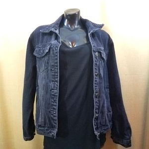 CHINSTUDIO Distressed Black Denim Jacket